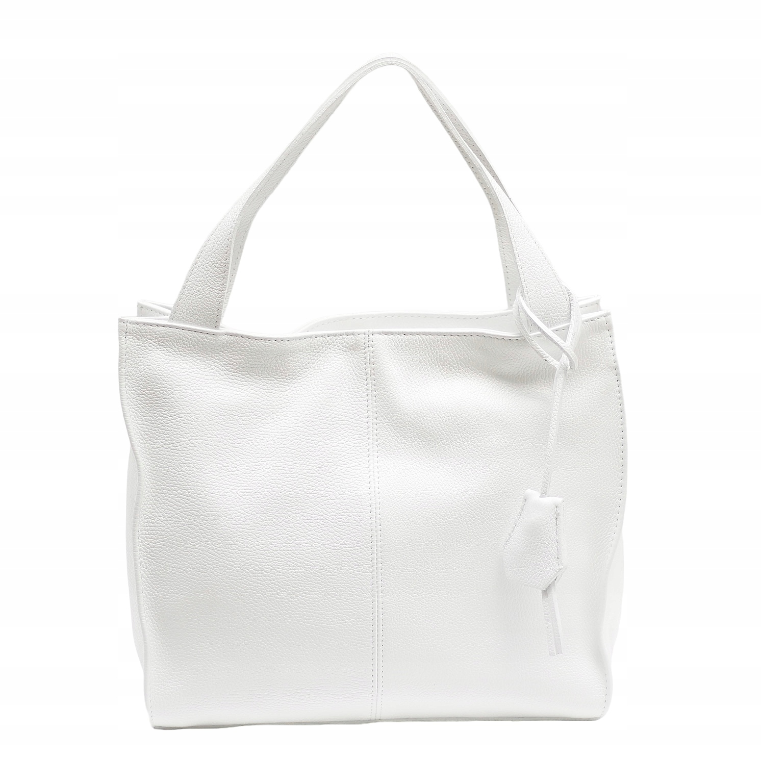 Dámská nákupní kabelka z přírodní kůže Elif, bílá
