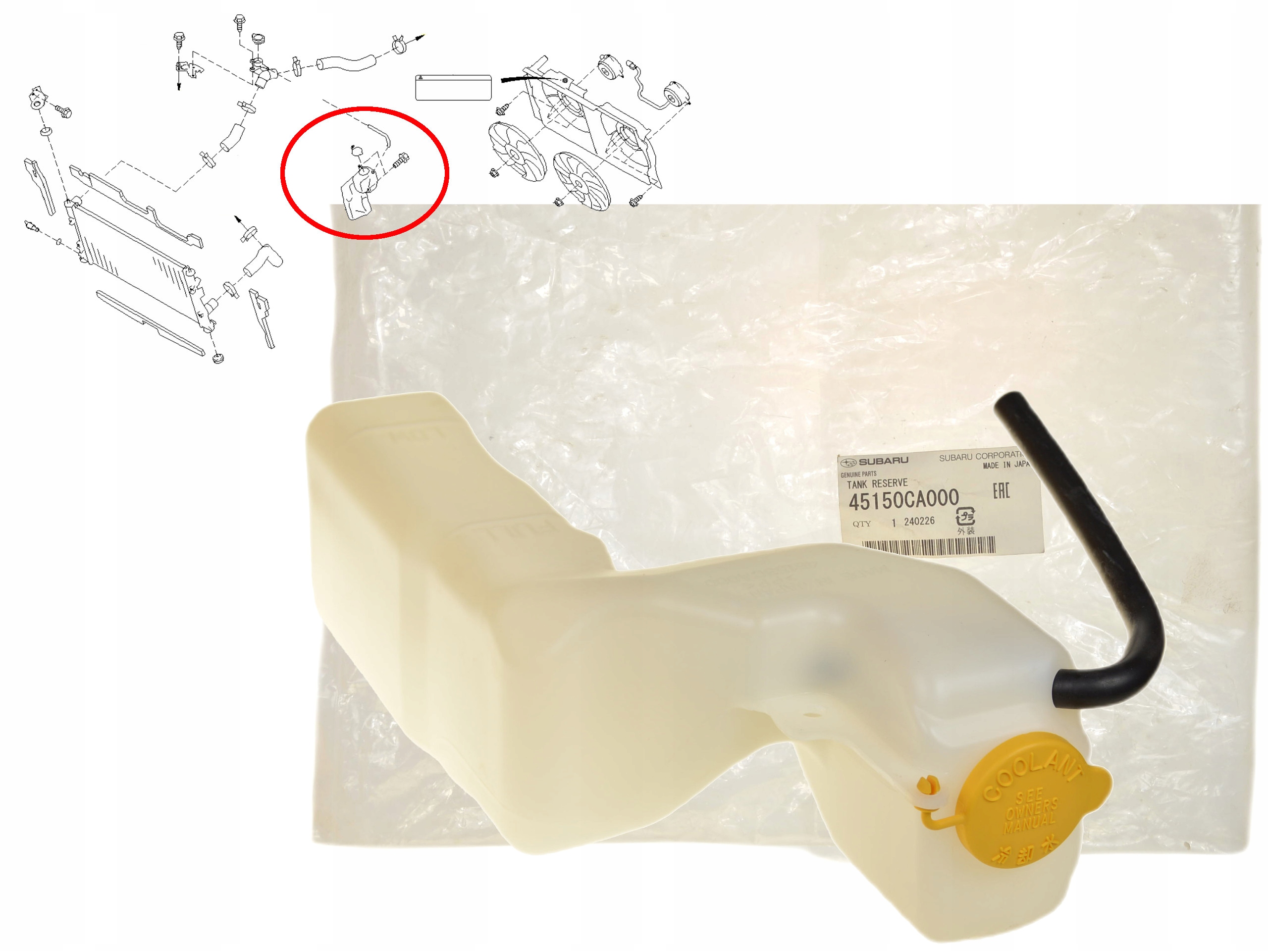Vyrovnávací Nádrž Chladicí Kapaliny 45150CA000 Oe Subaru Bříza 2012-2020