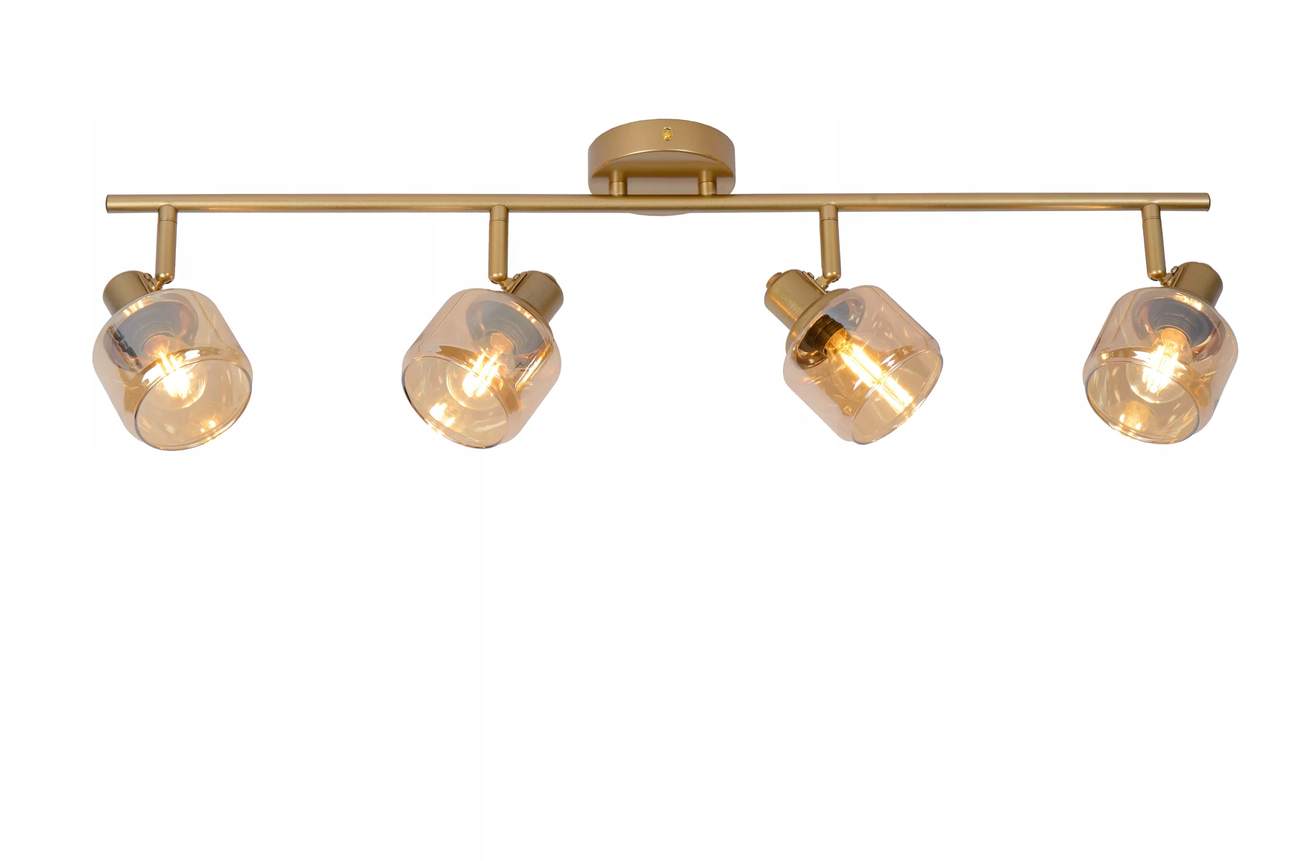 Stropní svítidlo zlatá skleněná stínítka lišta 74 cm 4 reflektory Lucide