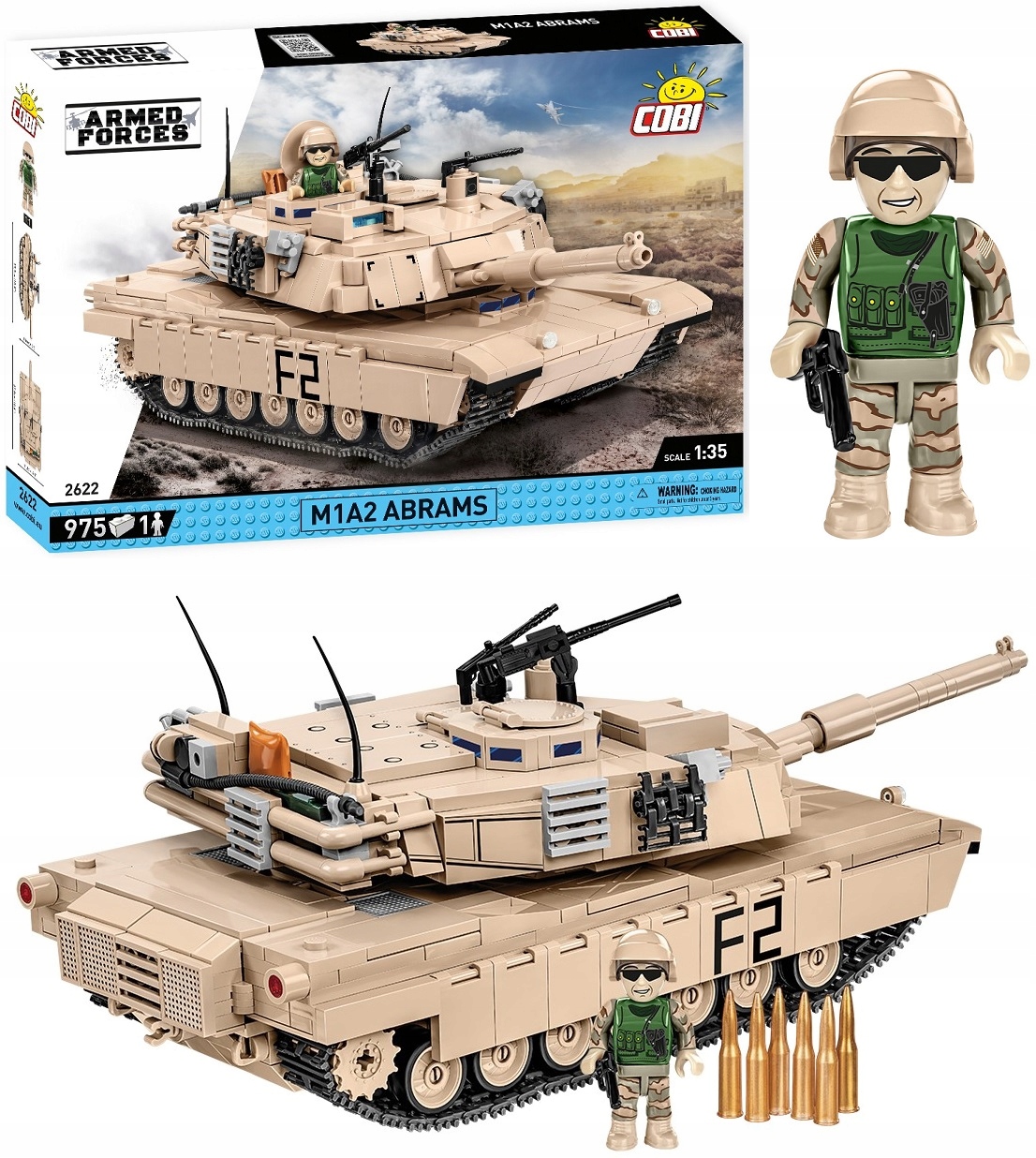 

Cobi 2622 amerykański Czołg M1A2 Abrams 975 el.