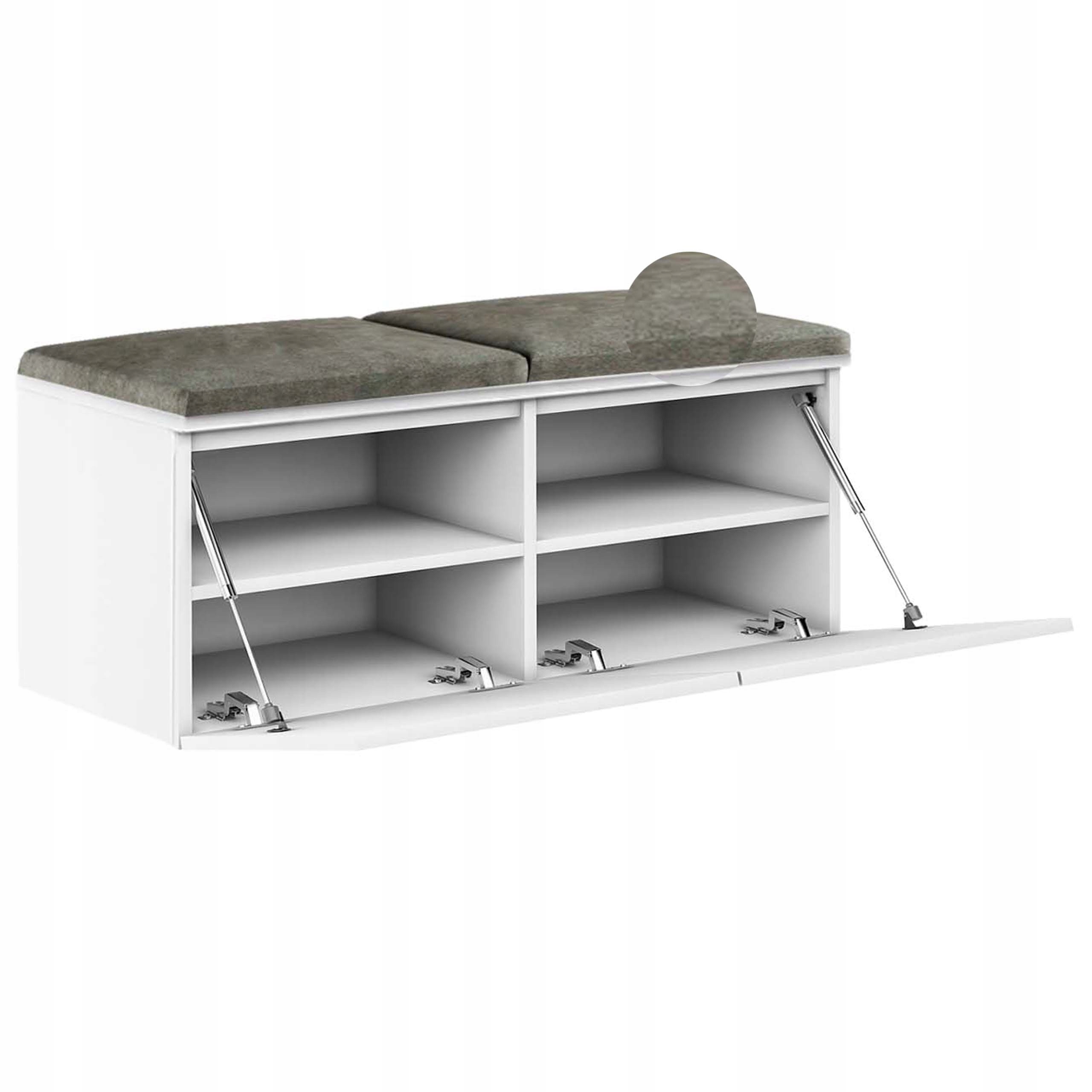 SIEDZISKO TAPICEROWANE PÓŁKA NA BUTY SYSTEM MEGAN Głębokość mebla 37 cm