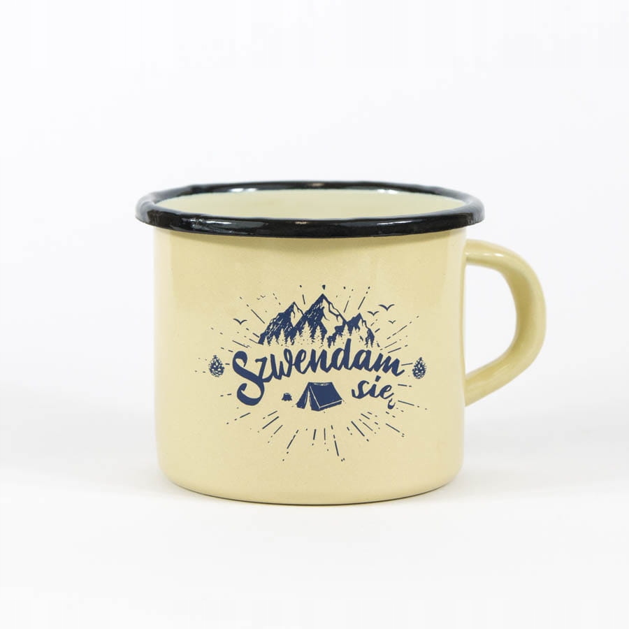 

Kubek turystyczny emaliowany pod namiot kremowy