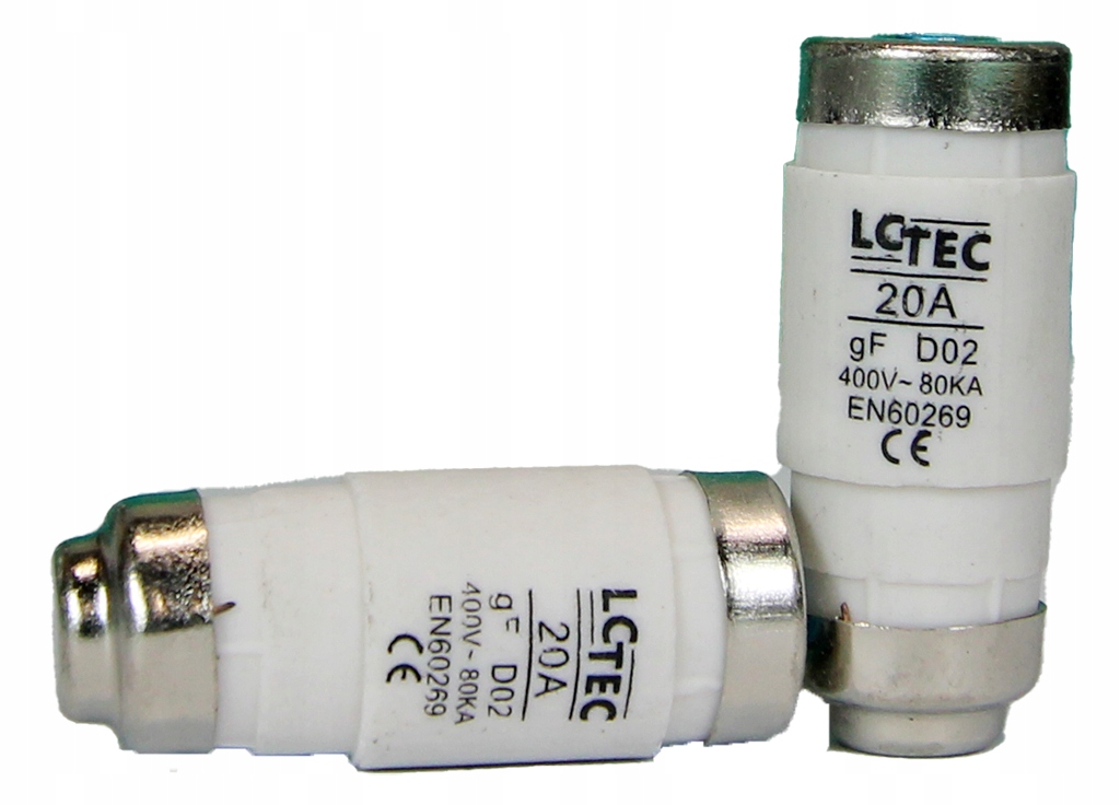 

20A Wkładka topikowa bezpiecznik D02 20A gF LC