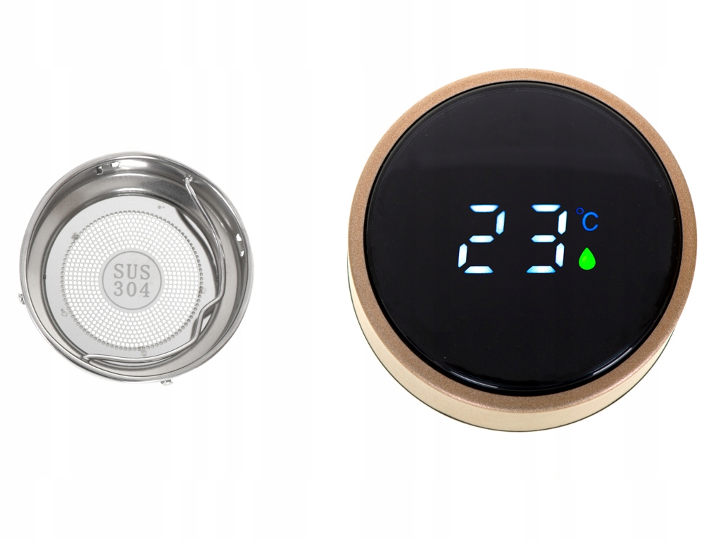 KUBEK TERMICZNY TERMOS SMART NA HERBATĘ KAWĘ Z WYŚWIETLACZEM ZŁOTY 500ML Model Smart LED