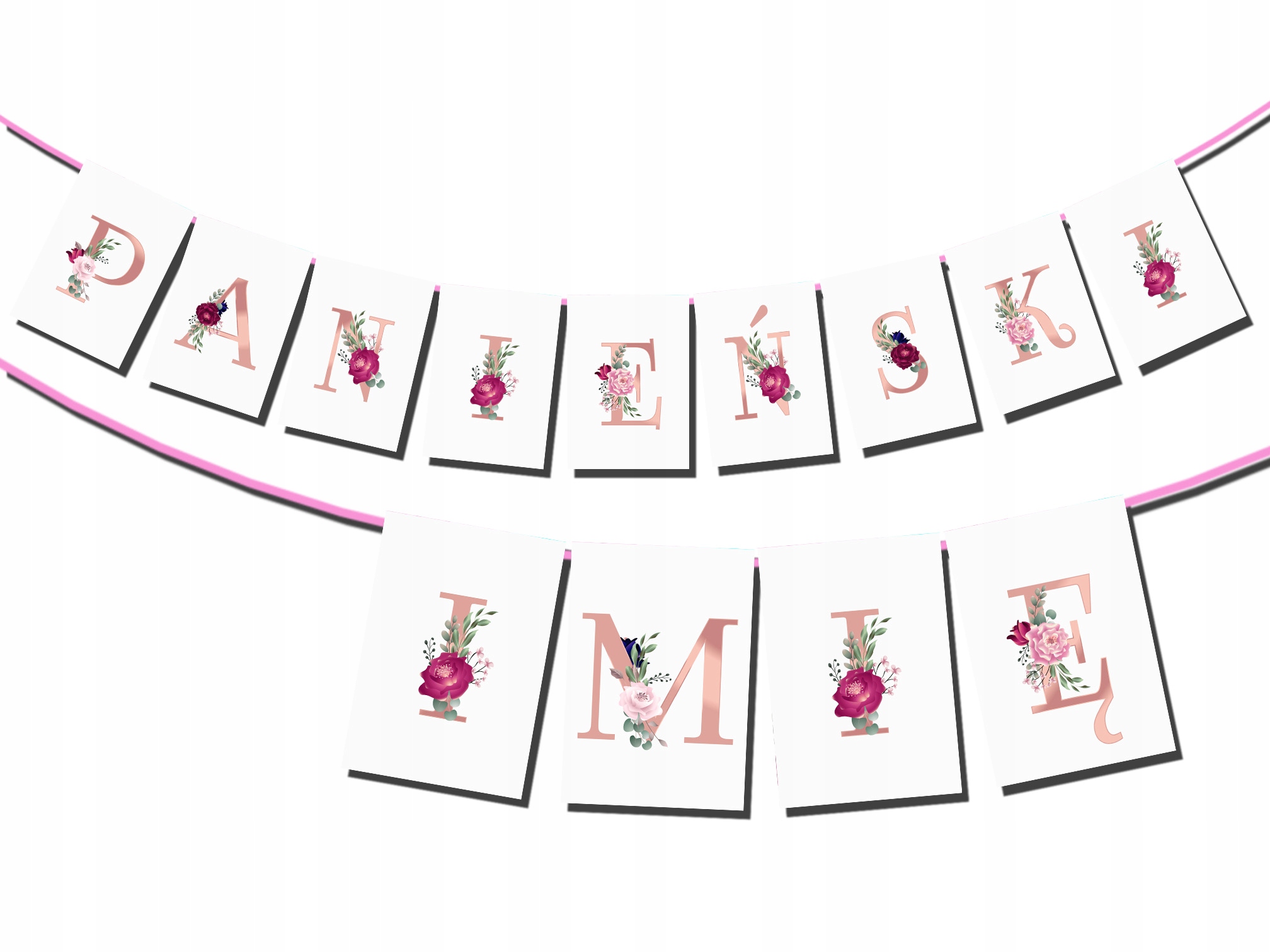 

Baner Wieczór Panieński Imię Boho Rose Gold