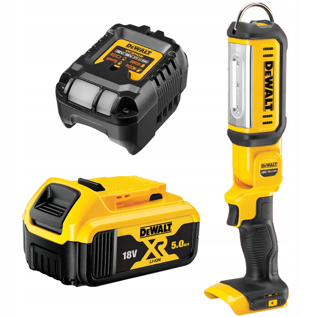 Akumulátorová baterka 18V 300/1000lm DeWALT DCL050 1x5Ah nabíjačka