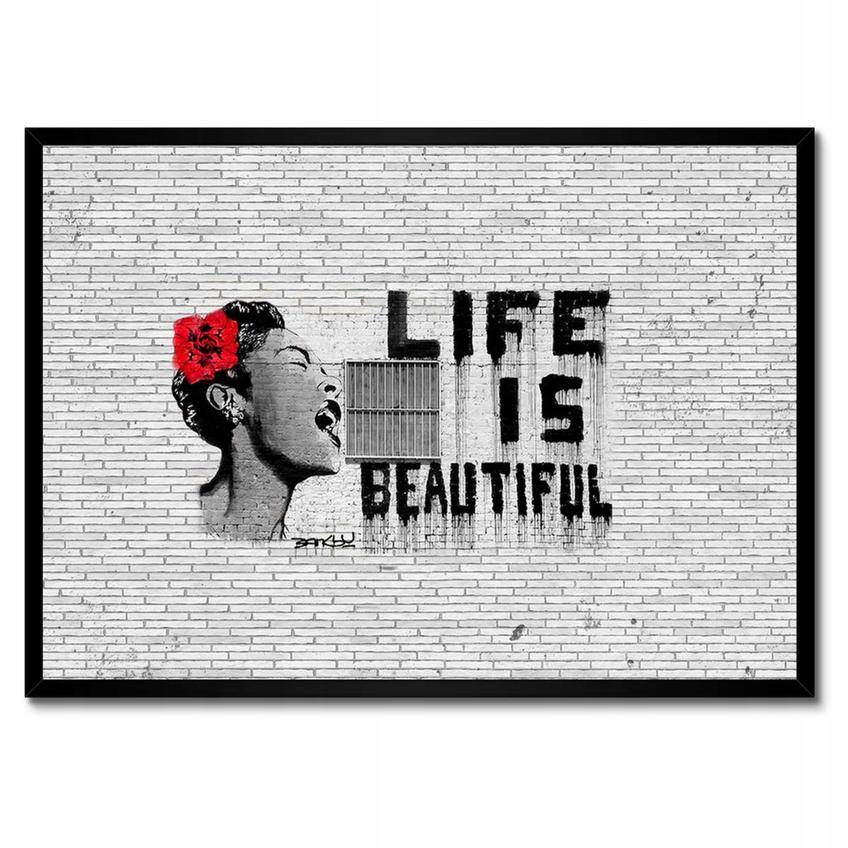 Plakáty v rámu 70x50 Banksy Life jsou krásné