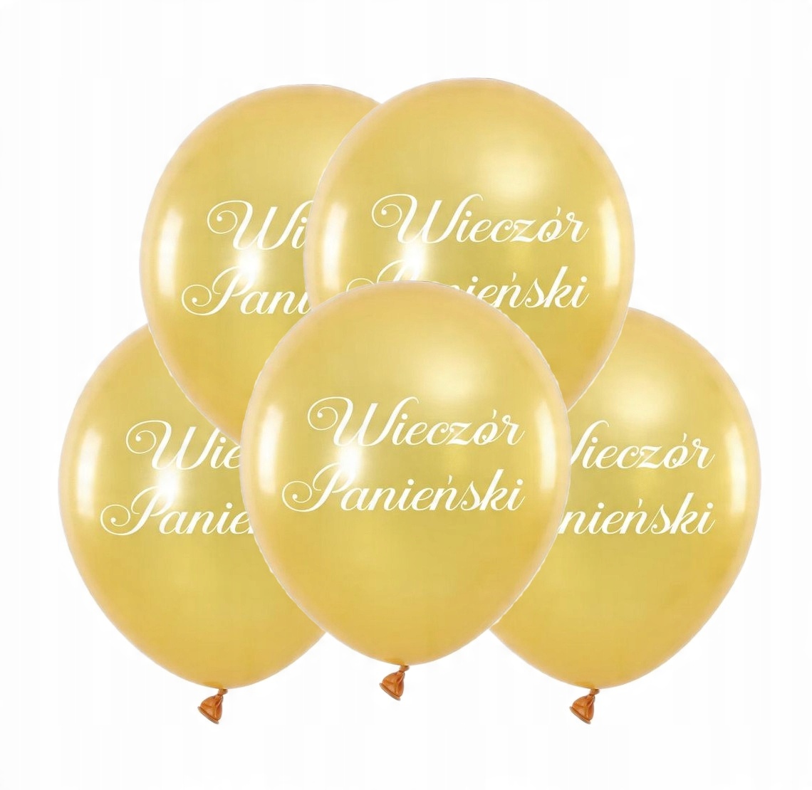 

Balony Wieczór Panieński Złote Biały Napis x5 szt.