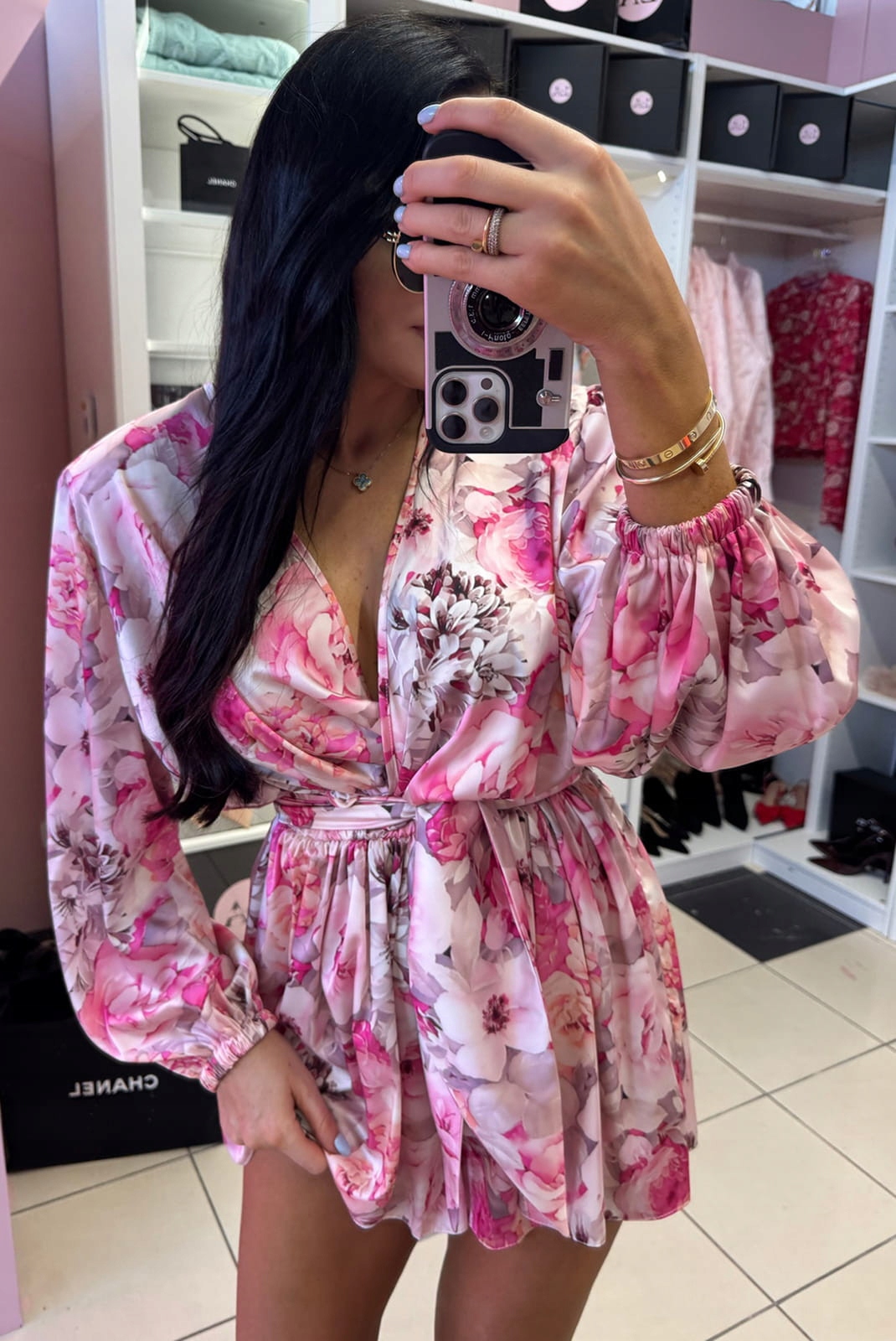 Dámská kombinéza Flowers Lamilla – pudrová růžová