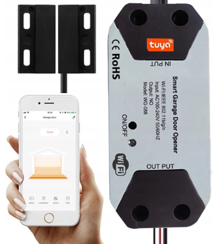 Sterownik Garaż Brama Czujnik Otwarcia Kontaktron Tuya WiFi