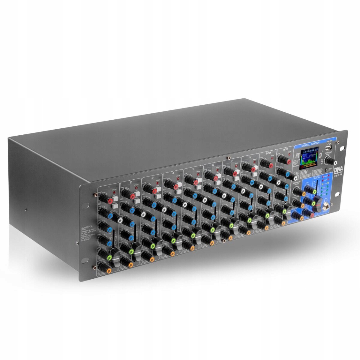 Mikser Analogowy Rack RM12 Fx Bluetooth Dsp Eq MP3 Phantom 12 Kanałów Hpf