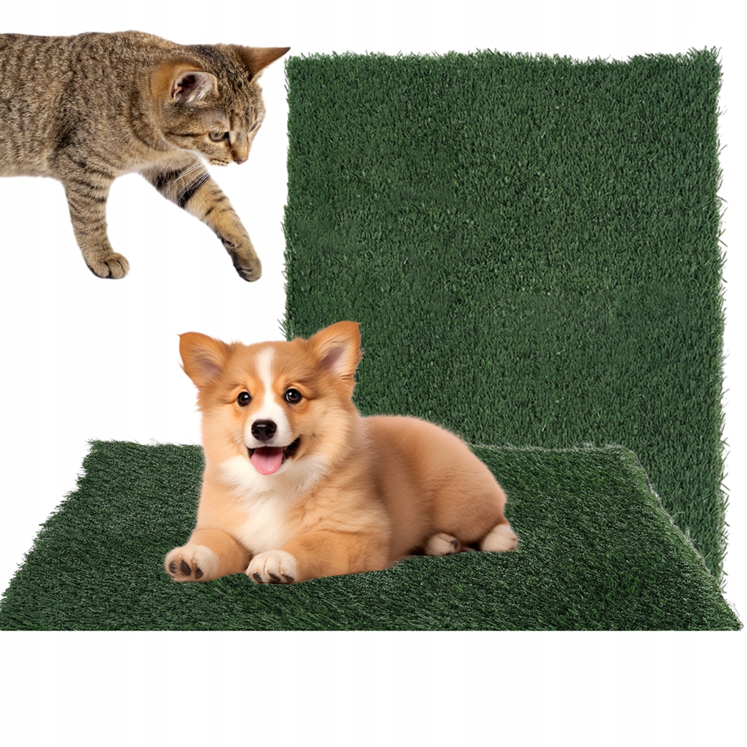 Levně Podložka Pro Zvířata Opakovaně Použitelná Toaleta Pro Psa Zelená 51X63 CM 2KS