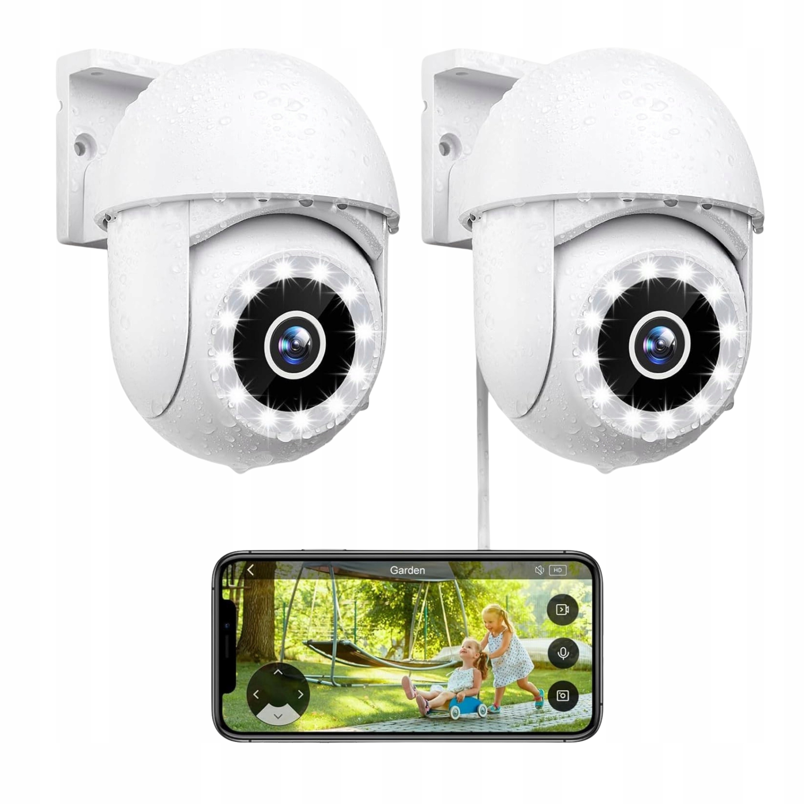 Venkovní otočná monitorovací kamera 360 stupňů Barevný noční režim Diy