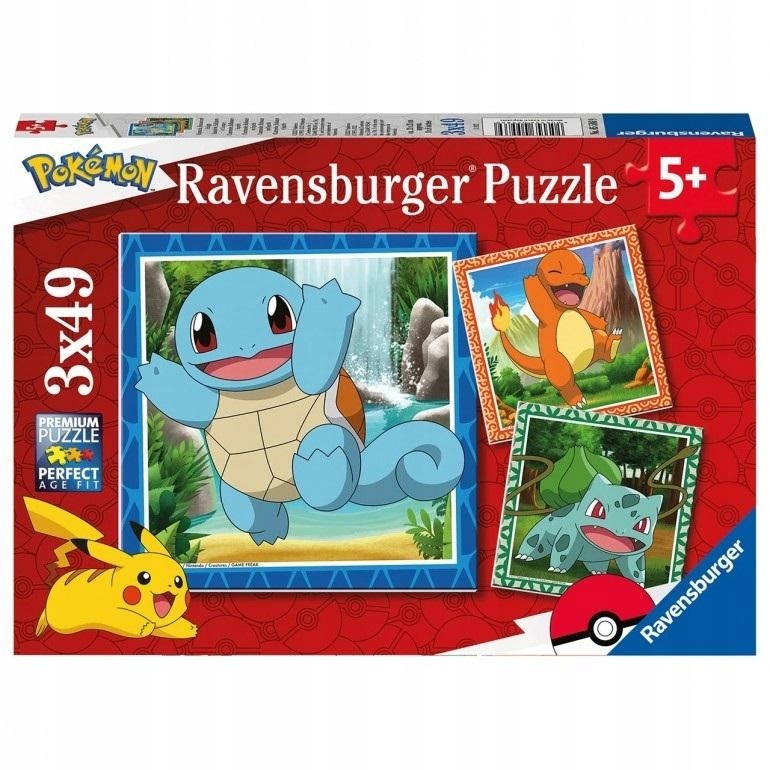 

Puzzle Dla Dzieci 3X49 Pokemony