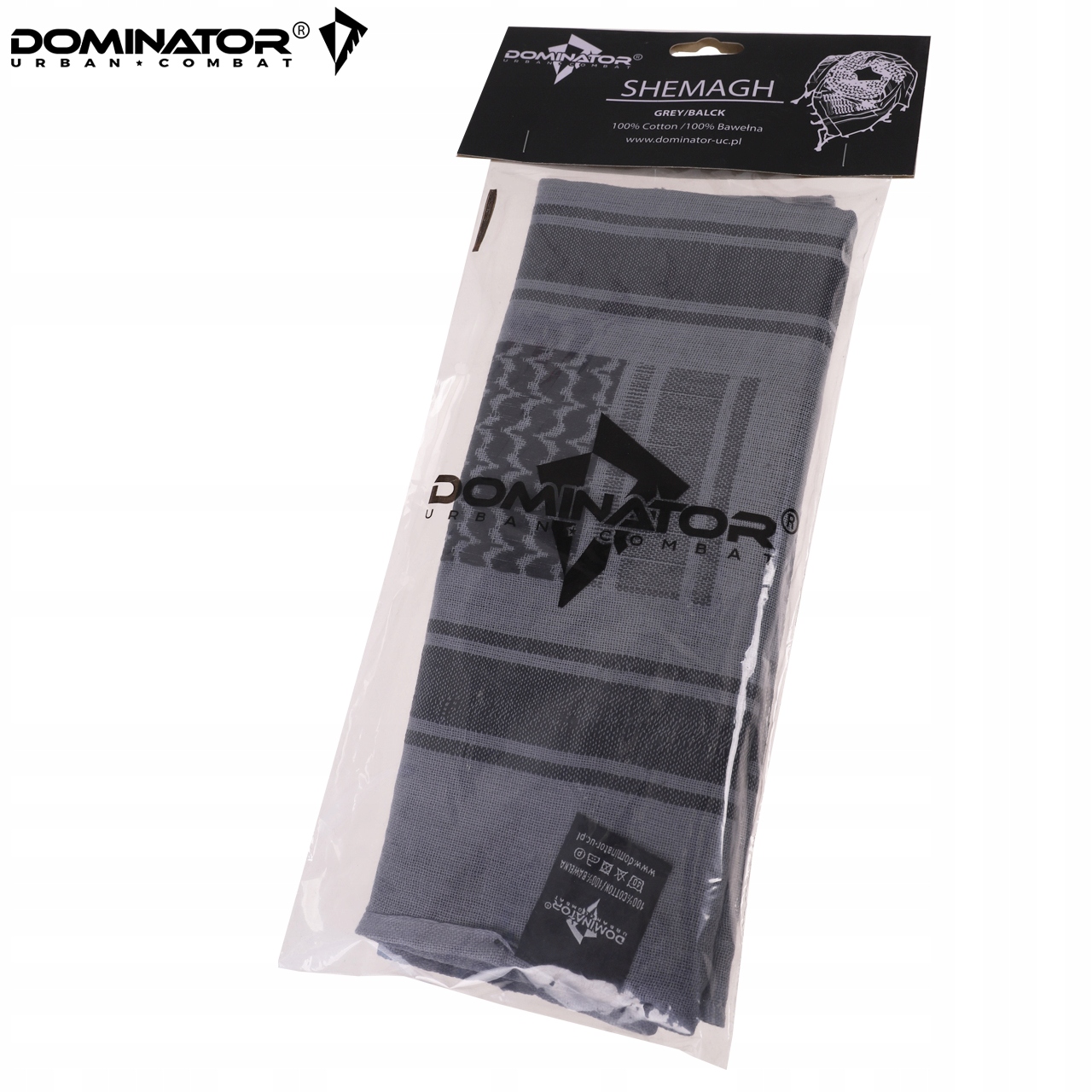 CHUSTA ARAFATKA OCHRONNA BANDAMA SHEMAGH DOMINATOR 100x100 GREY/BLACK Płeć produkt uniseks