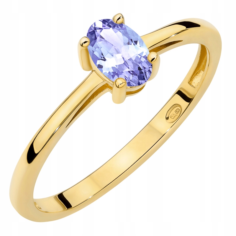 Zlatý Prstýnek ryzosti 585 s oválným tanzanitem 0.40 ct 14k