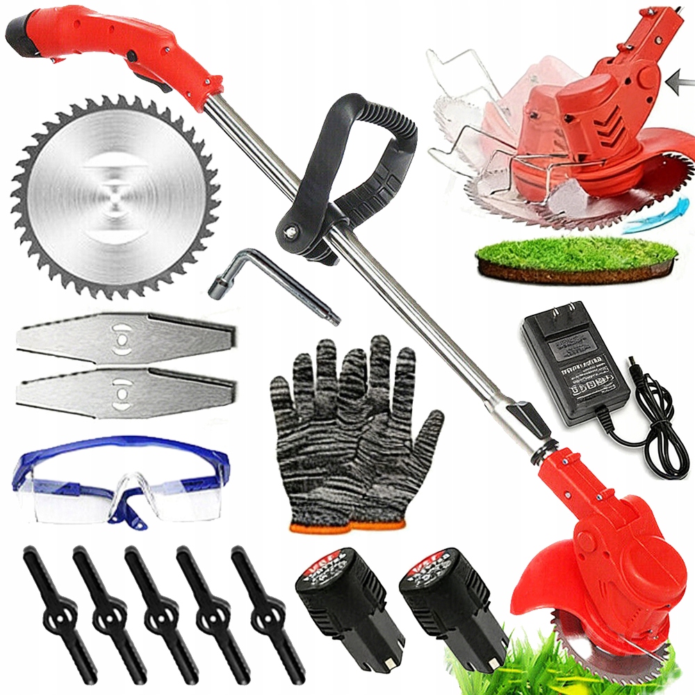 650W Teleskopická Vyžínač Na Trávy S 2 Akumulátory 12 V 3000 Mah Set