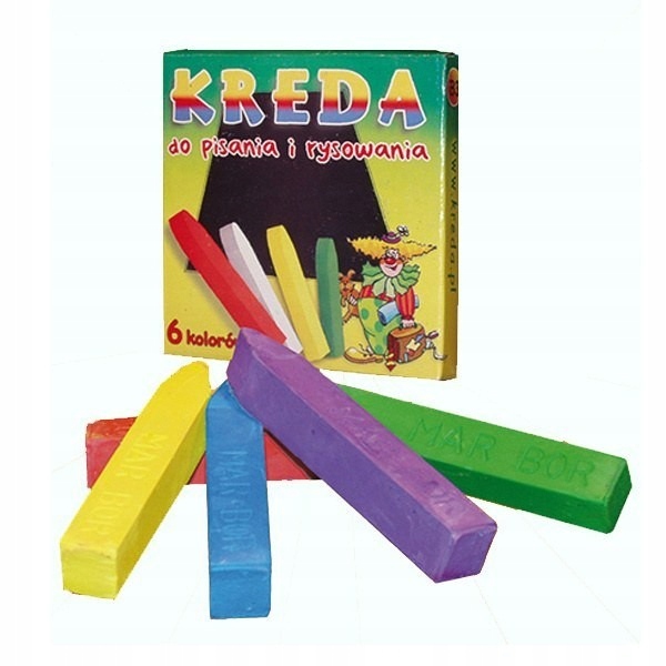 

Kreda szkolna kolorowa kwadratowa Mar Bor B3 6szt