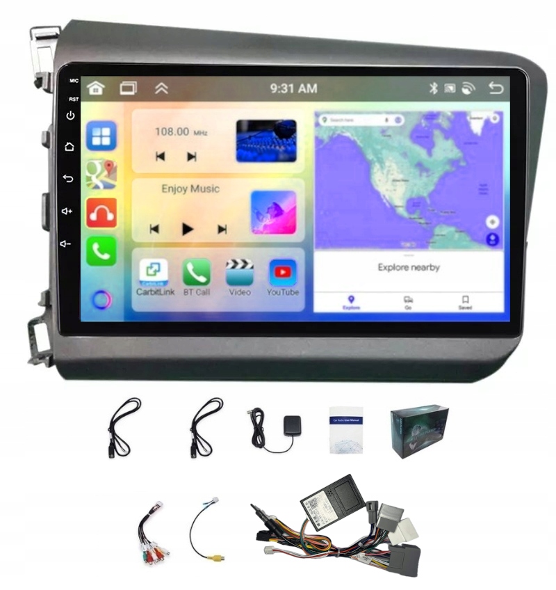 Rádio Navigácia Carplay Honda CIVIC 2012-2015 Android Wifi 4GB 64GB