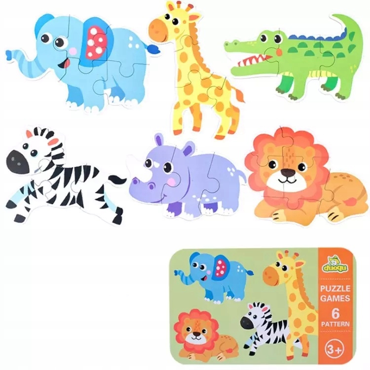 

Puzzle Edukacyjne Zwierzęta Safari W Puszce 25 El