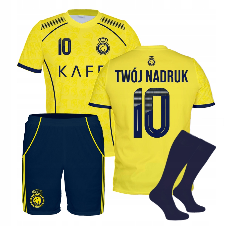 Fotbalový teplákovka Al Nassr Granátový-žlutý štulpny Vlastní Potisk velikost 116