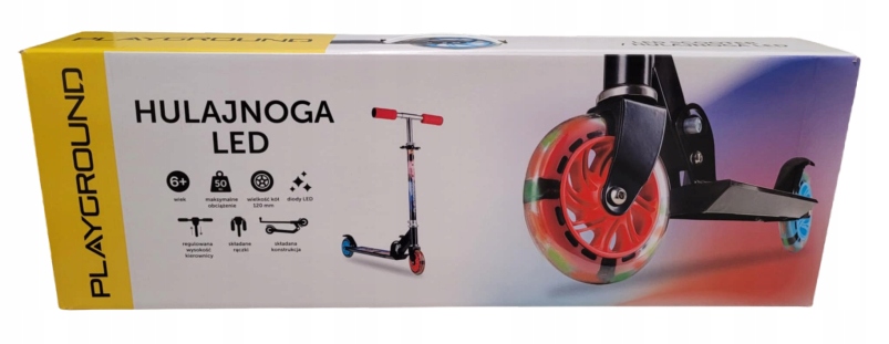 Hulajnoga dla dziecka zabawka Led 6+ 50kg lekka składana regulowana