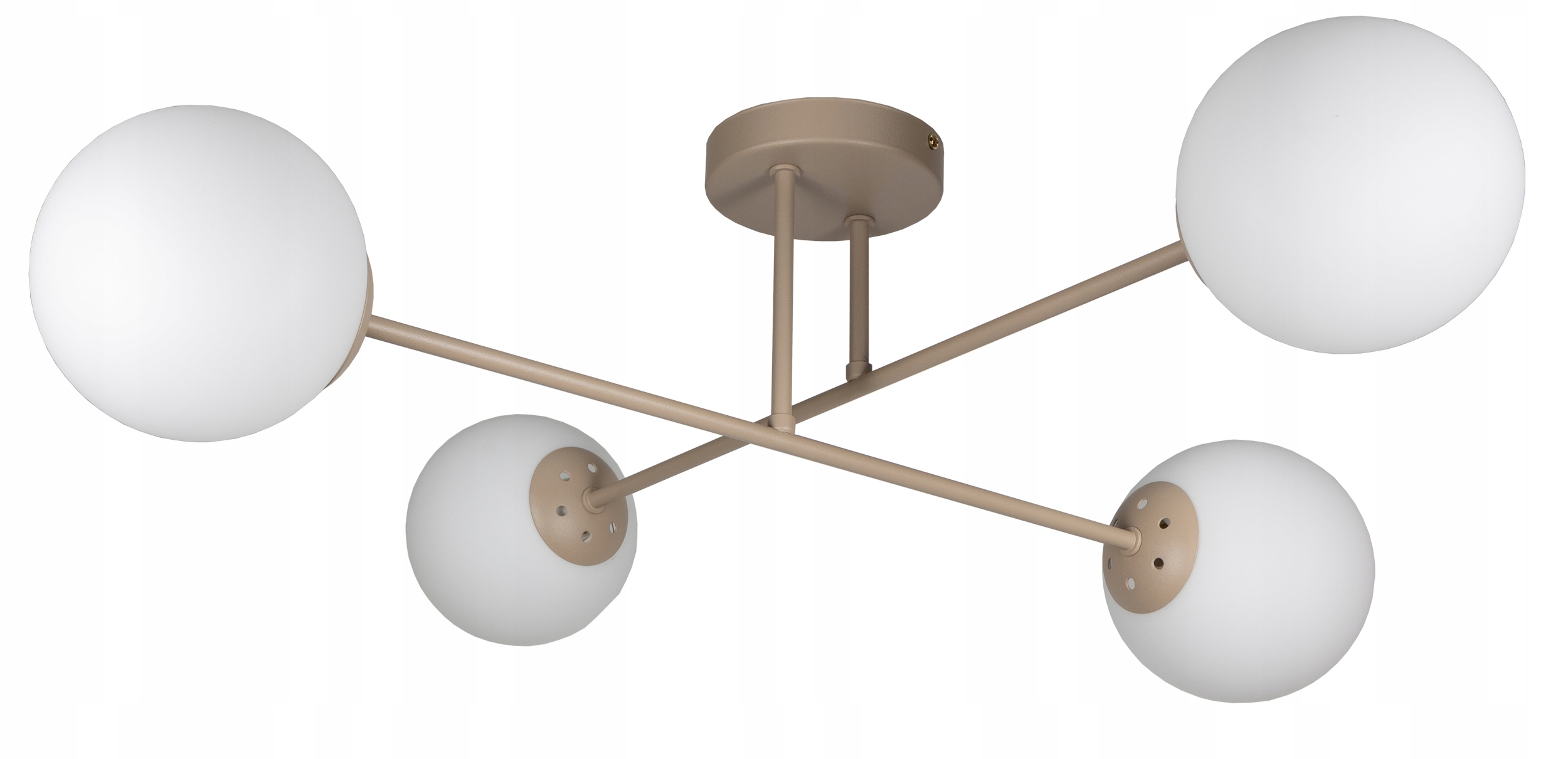 LAMPA WISZĄCA SUFITOWA ŻYRANDOL NOWOCZESNA ECRU BEŻ BIAŁE KULE LOFT LED