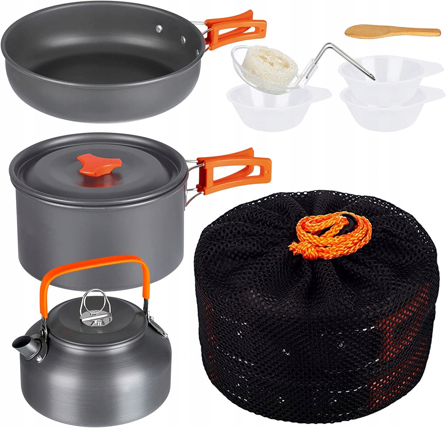 Turistické Hrnce Nádobí Velký Kempingový Set Hrnec Pánev Konvice