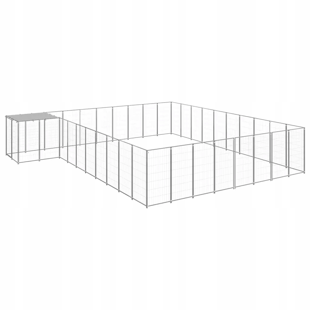 Levně Kotec pro psa, stříbrná, 25,41 m², ocelová