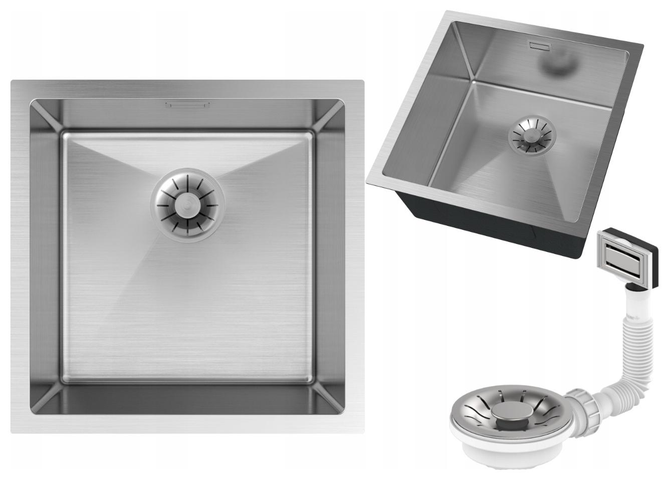 Jednokomorový ocelový dřez Chrom SILVO44 dřez, sifon Lux