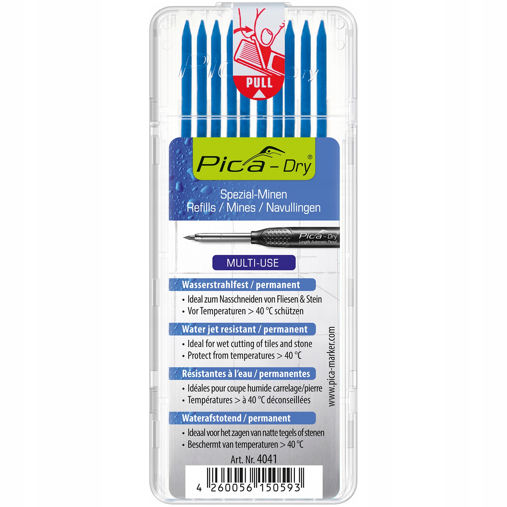 

Pica Wkłady Ołówka Dry Long 3030 Niebieskie 10 szt