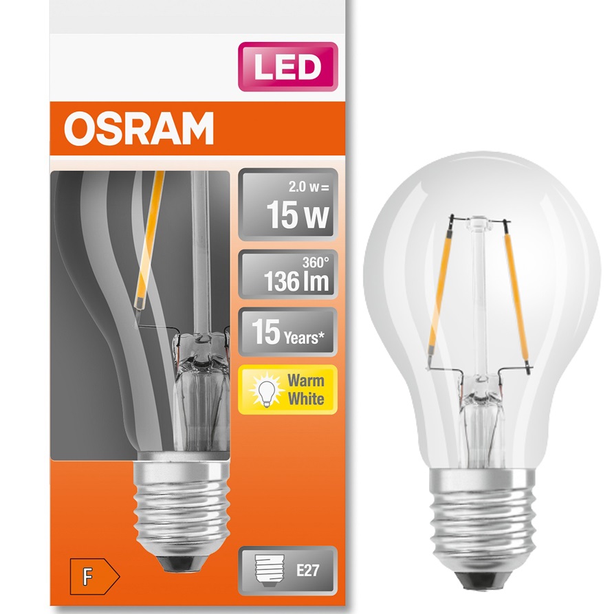 

Osram żarówka Led 1,5W 15W E27 barwa ciepła