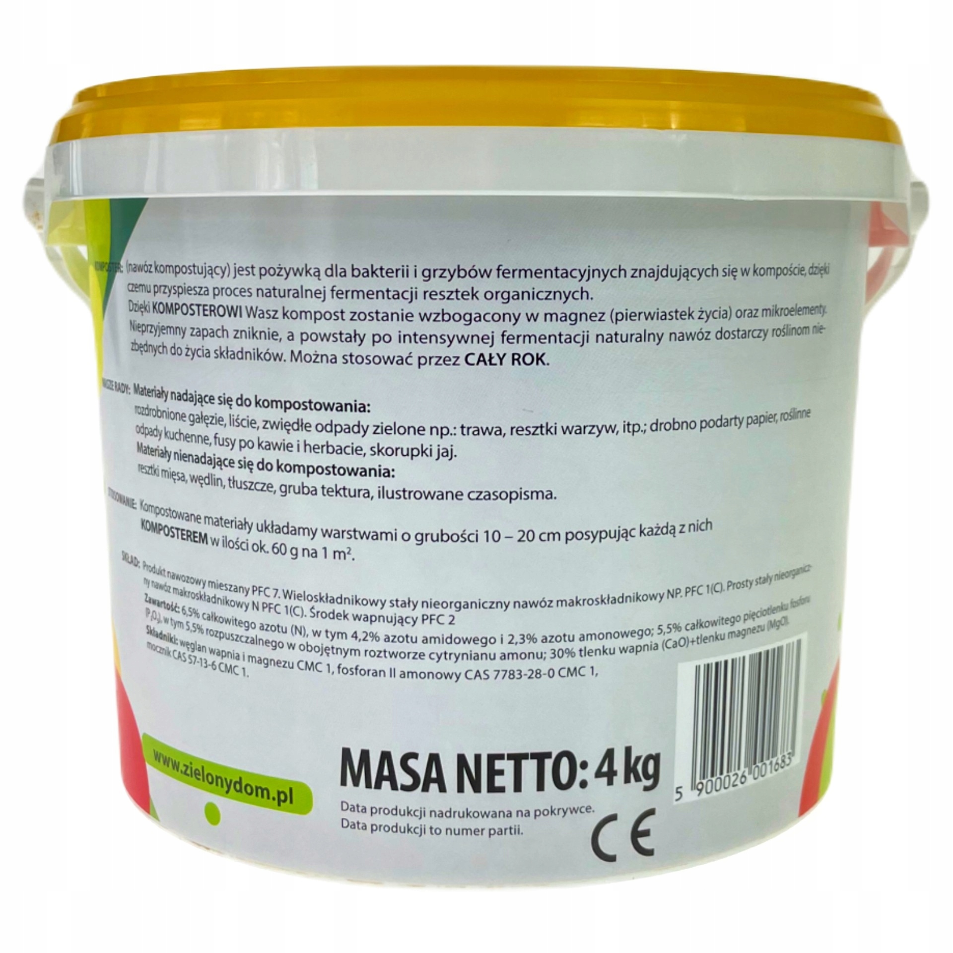 KOMPOSTER PRZYŚPIESZA KOMPOSTOWANIE 4kg AKTYWATOR KOMPOSTU KOMPOSTOWNIKA Kod producenta 5900026001683