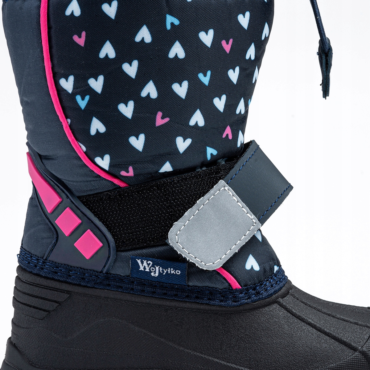 Śniegowce ze ściągaczem OCIEPLANE na rzep wełna lekkie Wojtyłko Długość wkładki wew. 18 cm