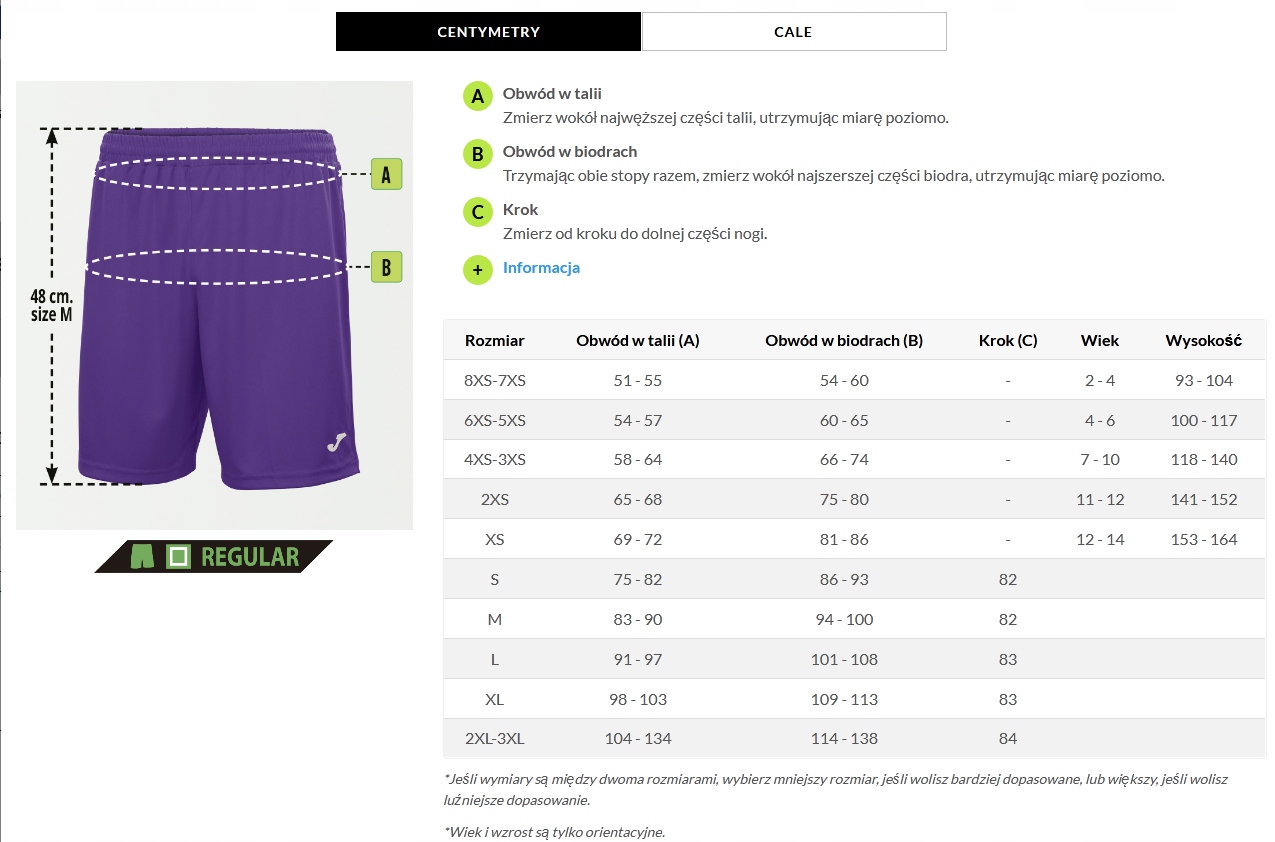 Spodenki Joma dziecięce treningowe XS 153-164cm Rodzaj spodenki
