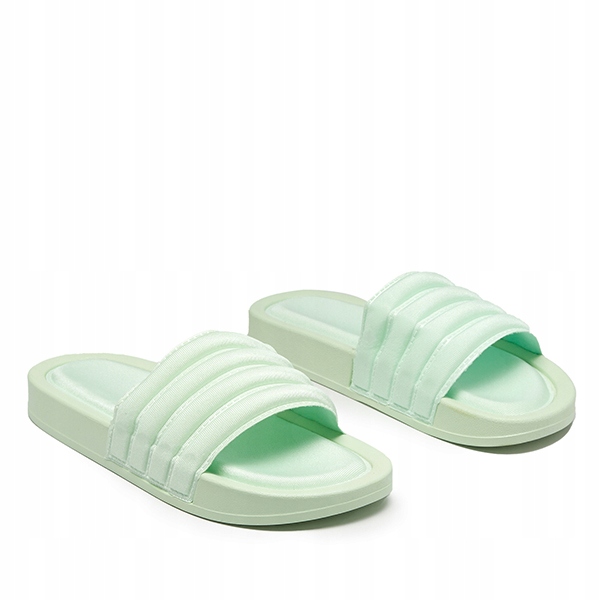 

55-113 Zielone Damskie Klapki W Paski Lenira 37