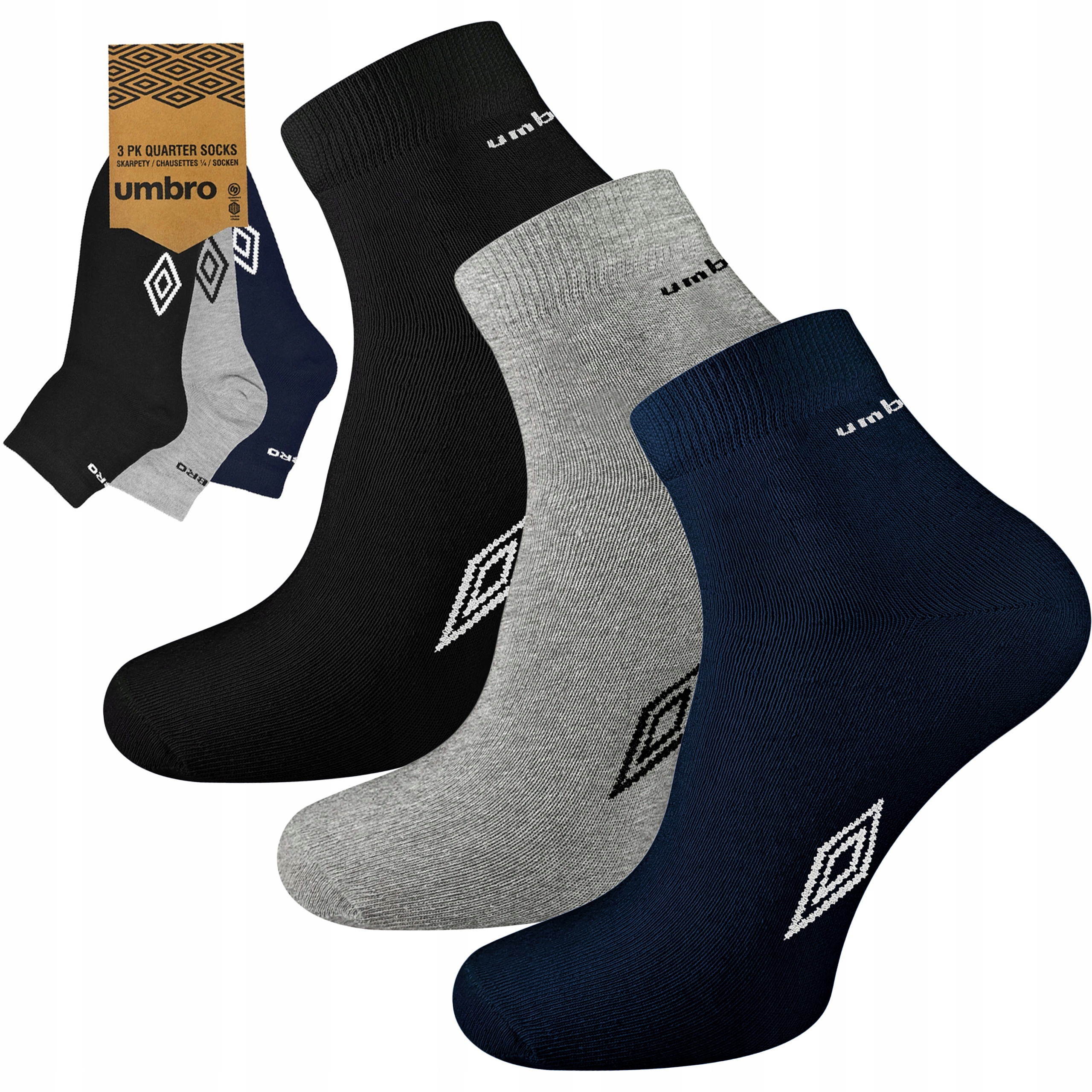 Sportovní Ponožky Umbro Quarter bavlněné Kotníkové 3-BALENÍ 39-42
