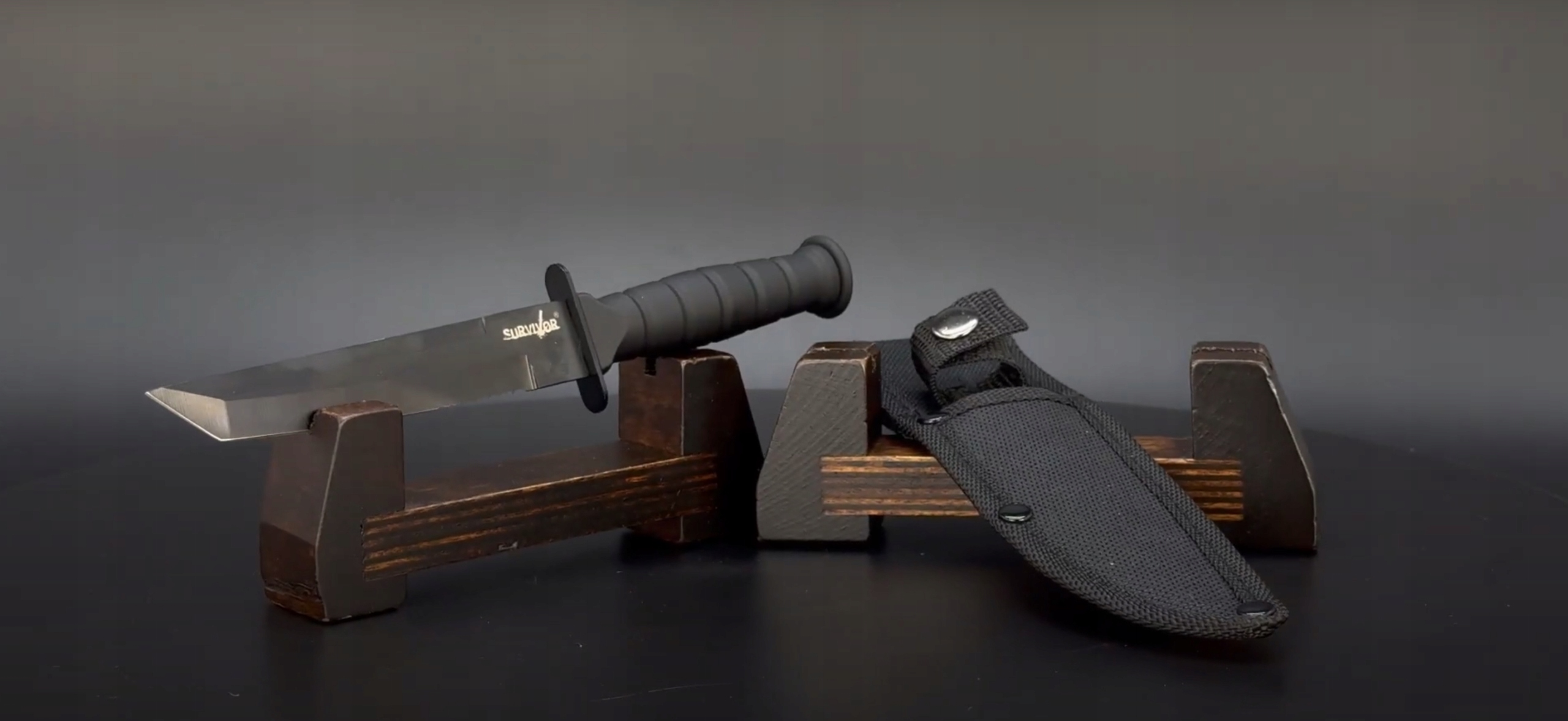 nabe190 WOUNDS / Ruin＋3枚 Nóż Taktyczny Survivalowy Tanto 19 cm HK-1023TN z Pochwą