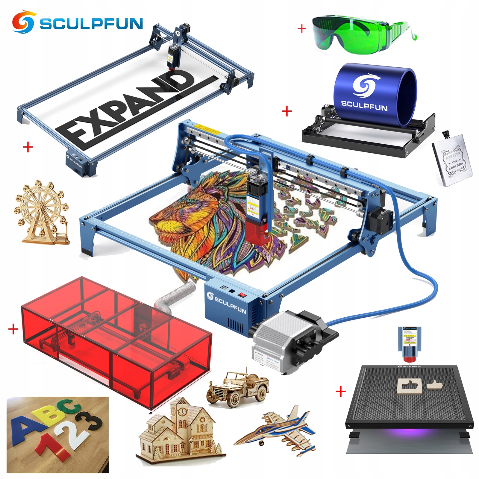 

Grawerka Laserowa Sculpfun S9 90W+pum+Roll+KIT+Box