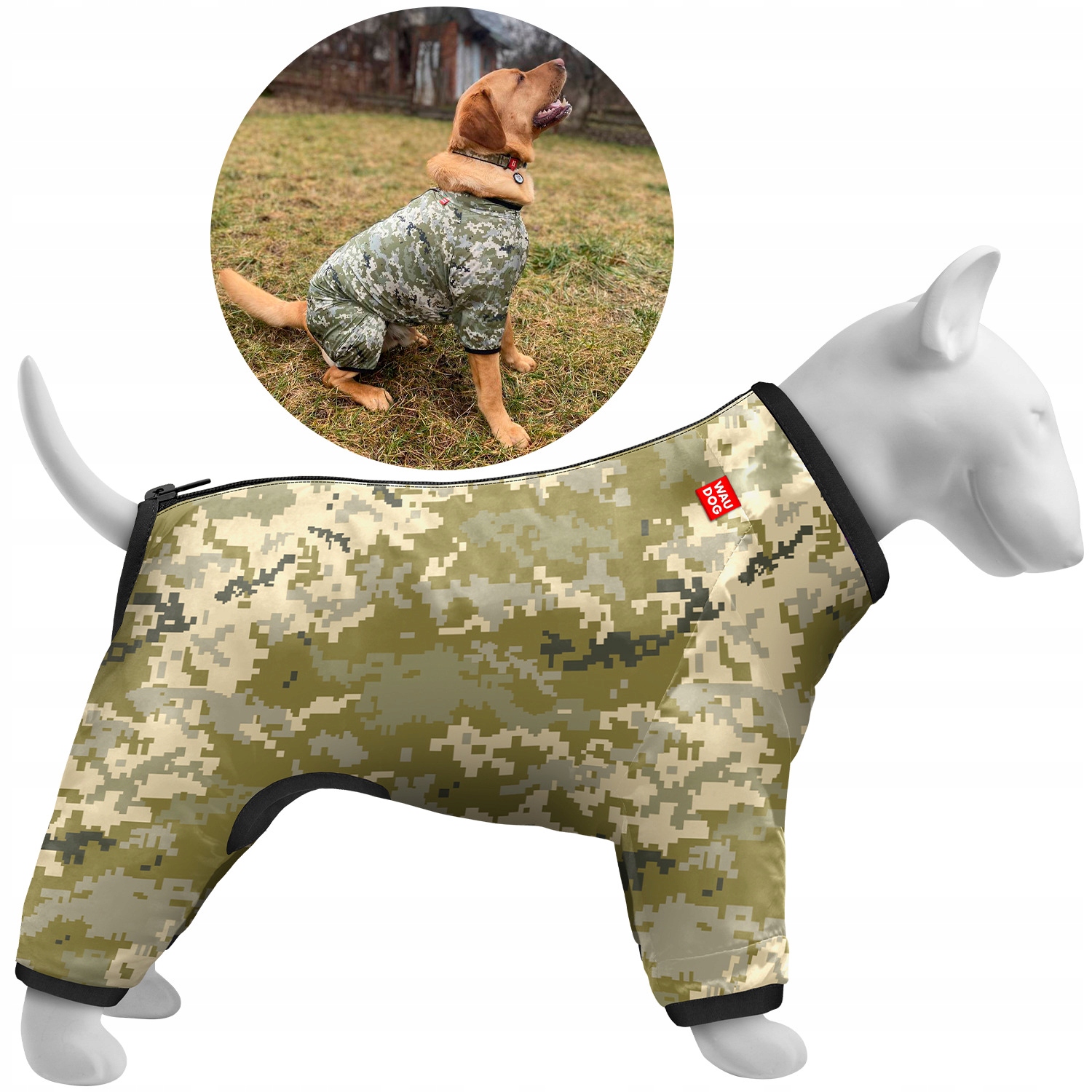 Levně Větrovka pro psa se zipem na zádech, lehká, maskáčový Military, vel. S/m (M35)