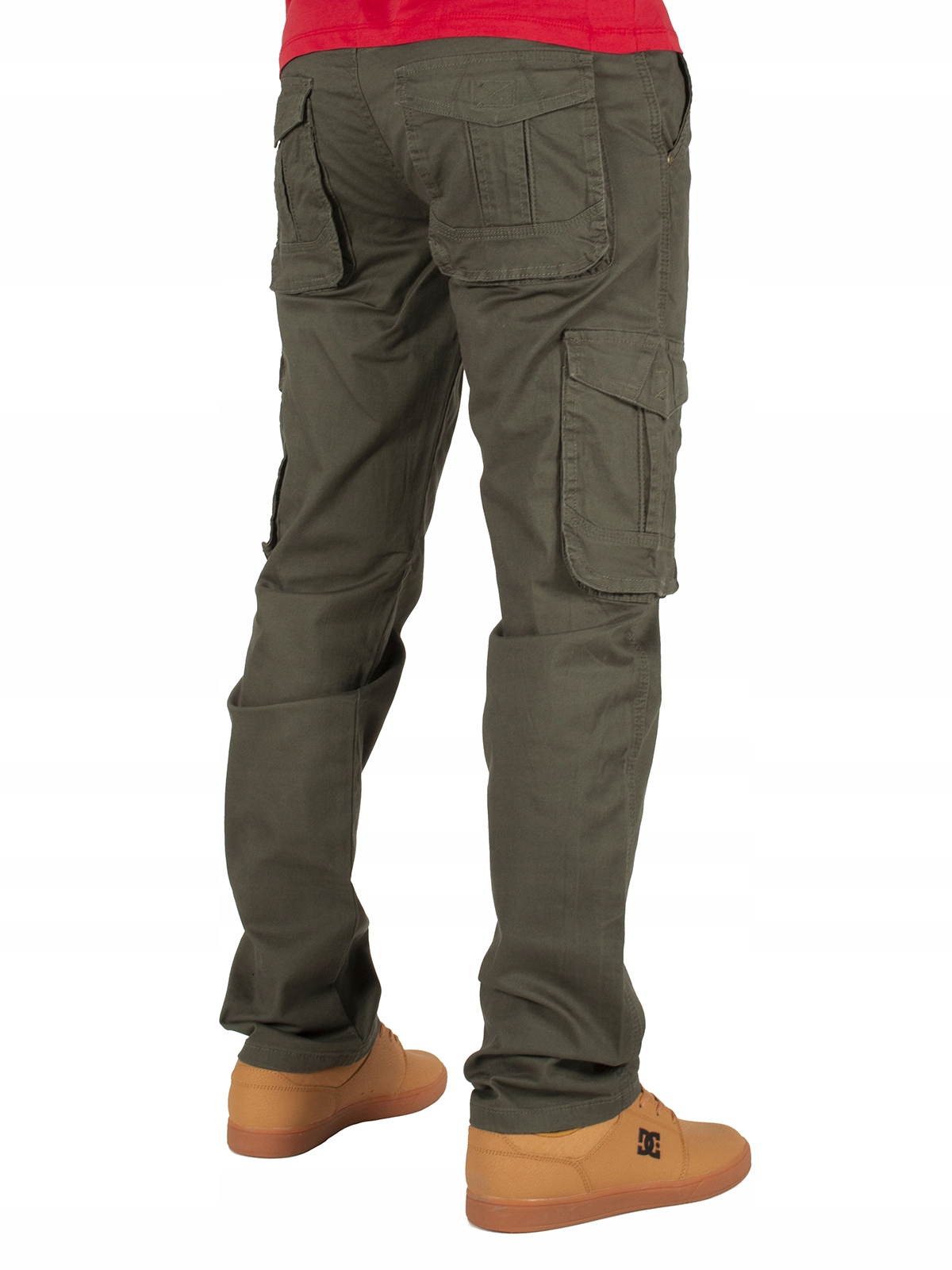 Spodnie męskie bojówki W:37 96 CM robocze oliwka Materiał dominujący bawełna