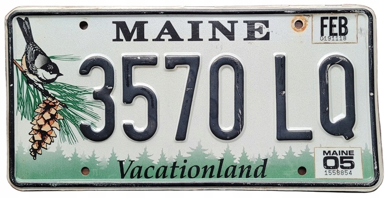 Maine 2005 - tablica z USA dla kolekcjonera