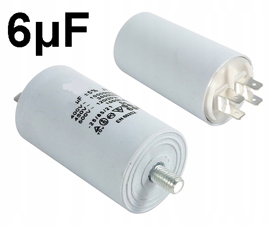 

Kondensator do silnika 6uF 450V 35x65mm