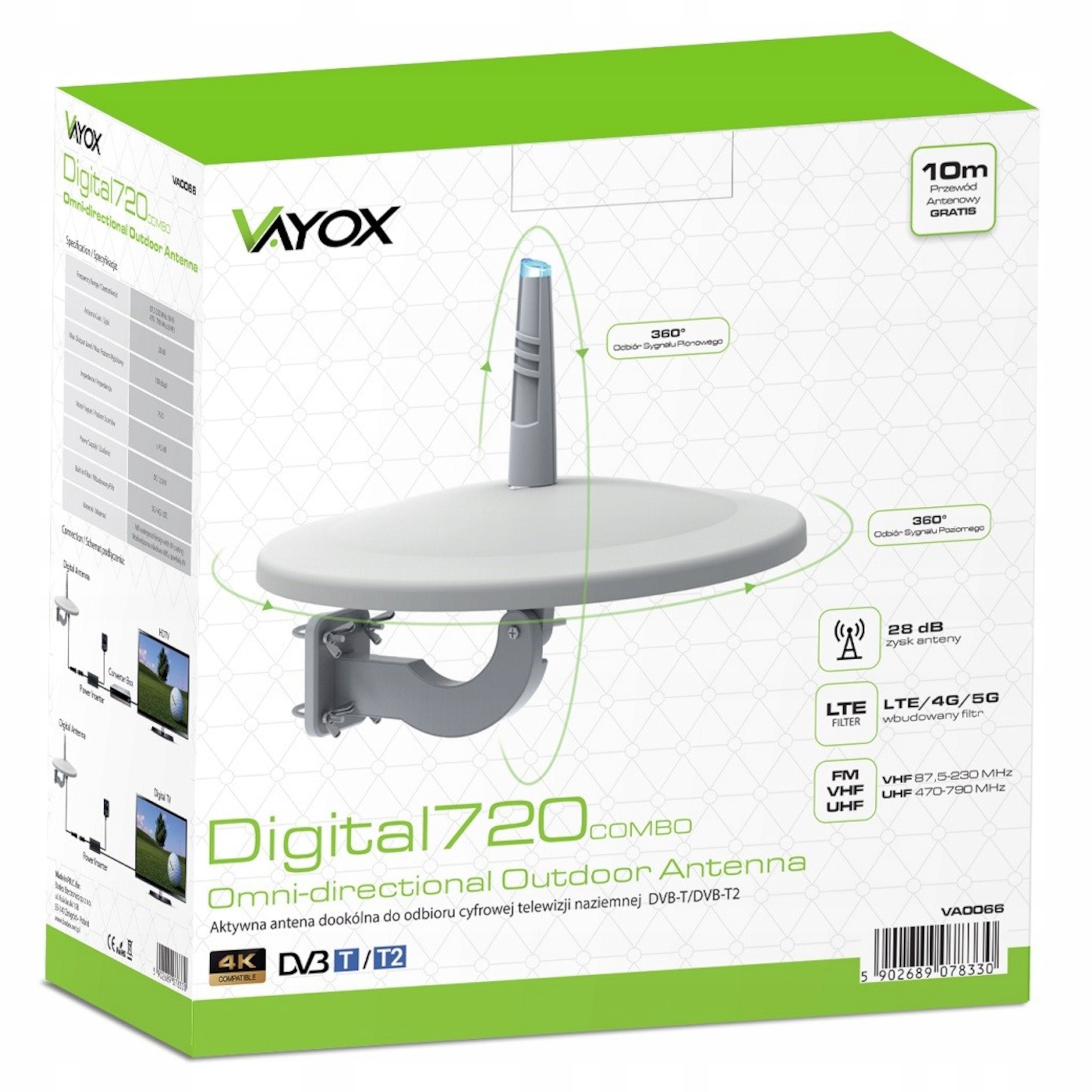 Tv anténa DVB-T2 digitálního pozemního televizního vysílání s filtrem Lte 5G, venkovní