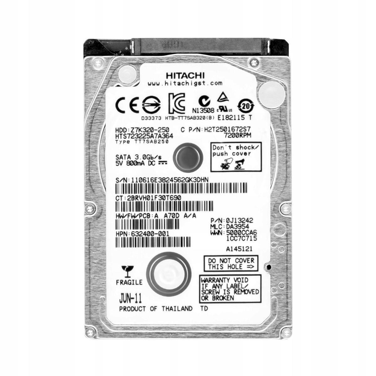 Travelstar Z7K320 250GB 7.2K 16MB Sata II 2.5'' HTS723225A7A364