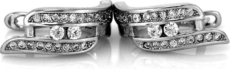 Stříbrné náušnice dámské 925 s jemným anglickým zapínáním a zirkony