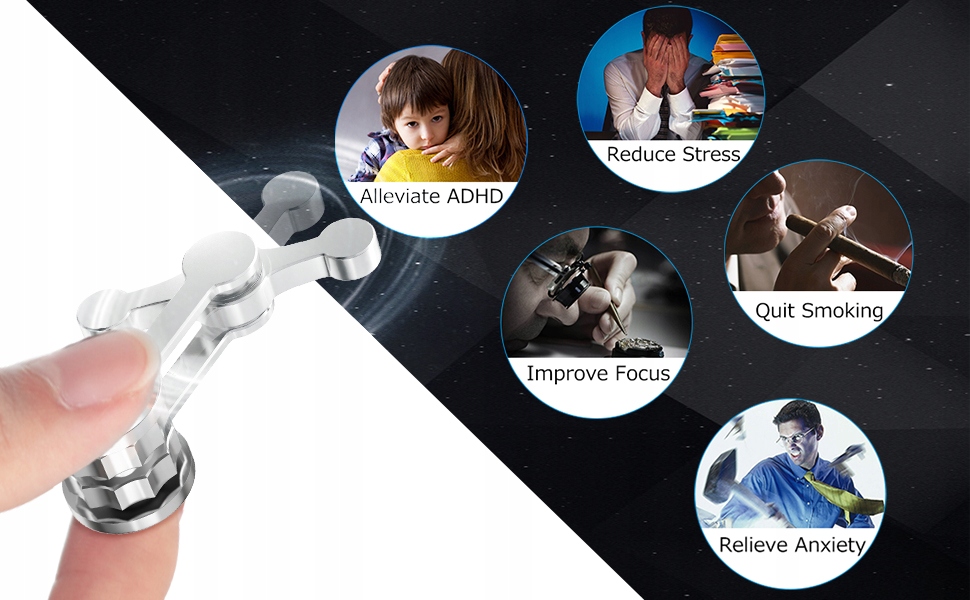 Anti-Anxiety Fidget Spinner, Finger Spinning Toy Wiek dziecka 10 lat +