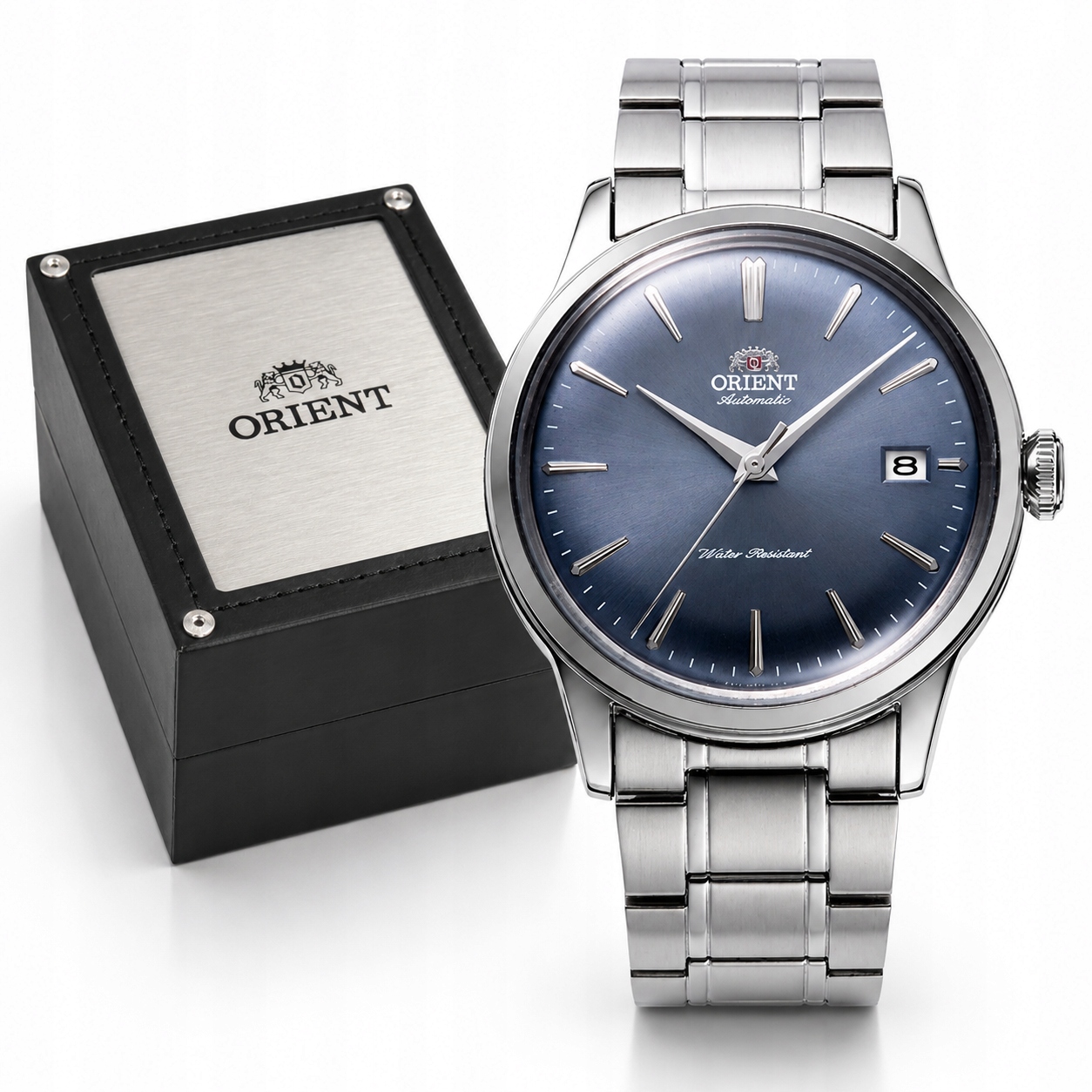 Pánské Hodinky Orient Bambino Automatic RA-AC0M10L30B Na Koženém Řemínku Elegantní