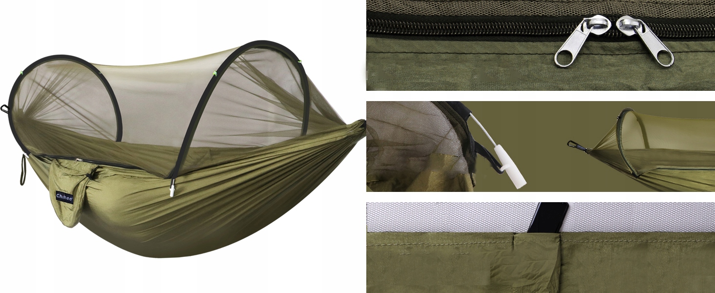 HAMAK TURYSTYCZNY SURVIVALOWY MOSKITIERA PIKNIKOWY WYGODNY 275X140 Szerokość materiału 140 cm