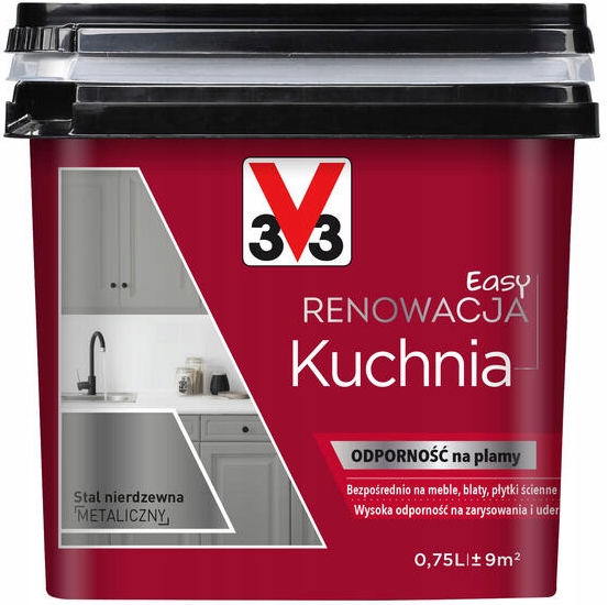 

V33 Farba Renowacyjna Kuchenna Stal Nierdz. 0,75L